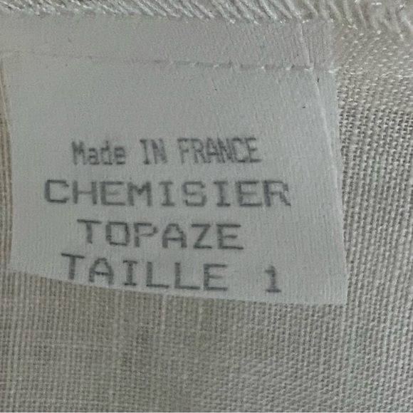 Claudio of Paris Punch Women’s Ivory Linen Blouse Crochet Detail Fr Size 1 - Picture 12 of 16